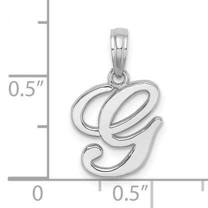 10K White Gold 10K Polished G Script Initial Charm