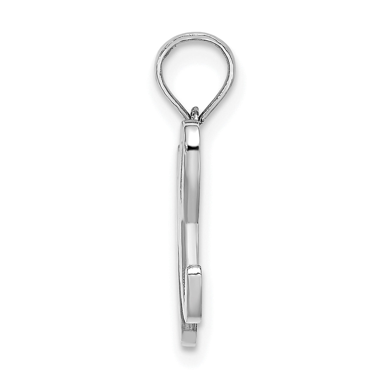 10K White Gold 10K Polished H Script Initial Charm