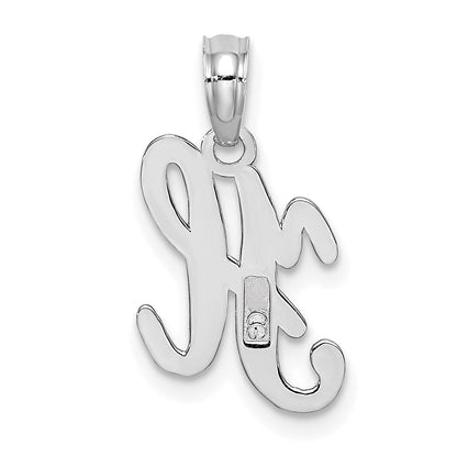 10K White Gold 10K Polished H Script Initial Charm