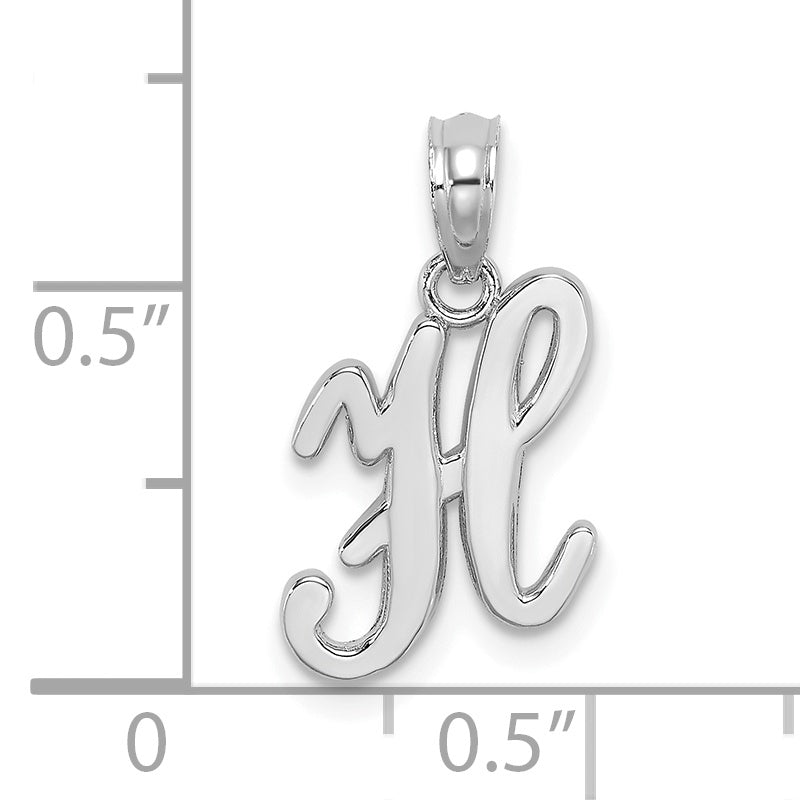 10K White Gold 10K Polished H Script Initial Charm