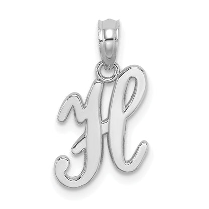 10K White Gold 10K Polished H Script Initial Charm