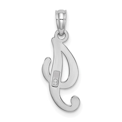 10K White Gold 10K Polished I Script Initial Charm