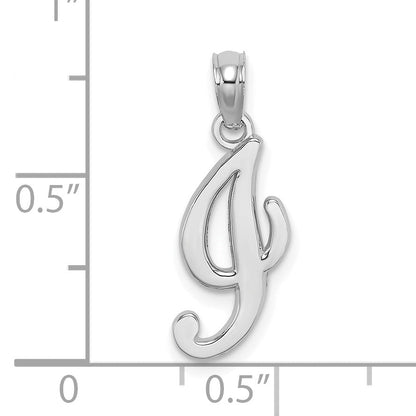 10K White Gold 10K Polished I Script Initial Charm