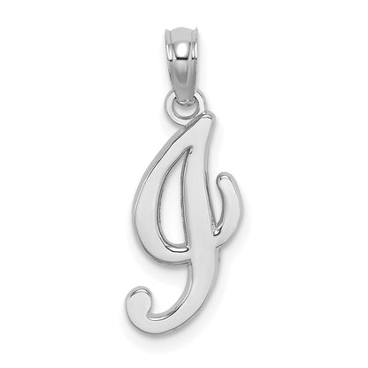 10K White Gold 10K Polished I Script Initial Charm