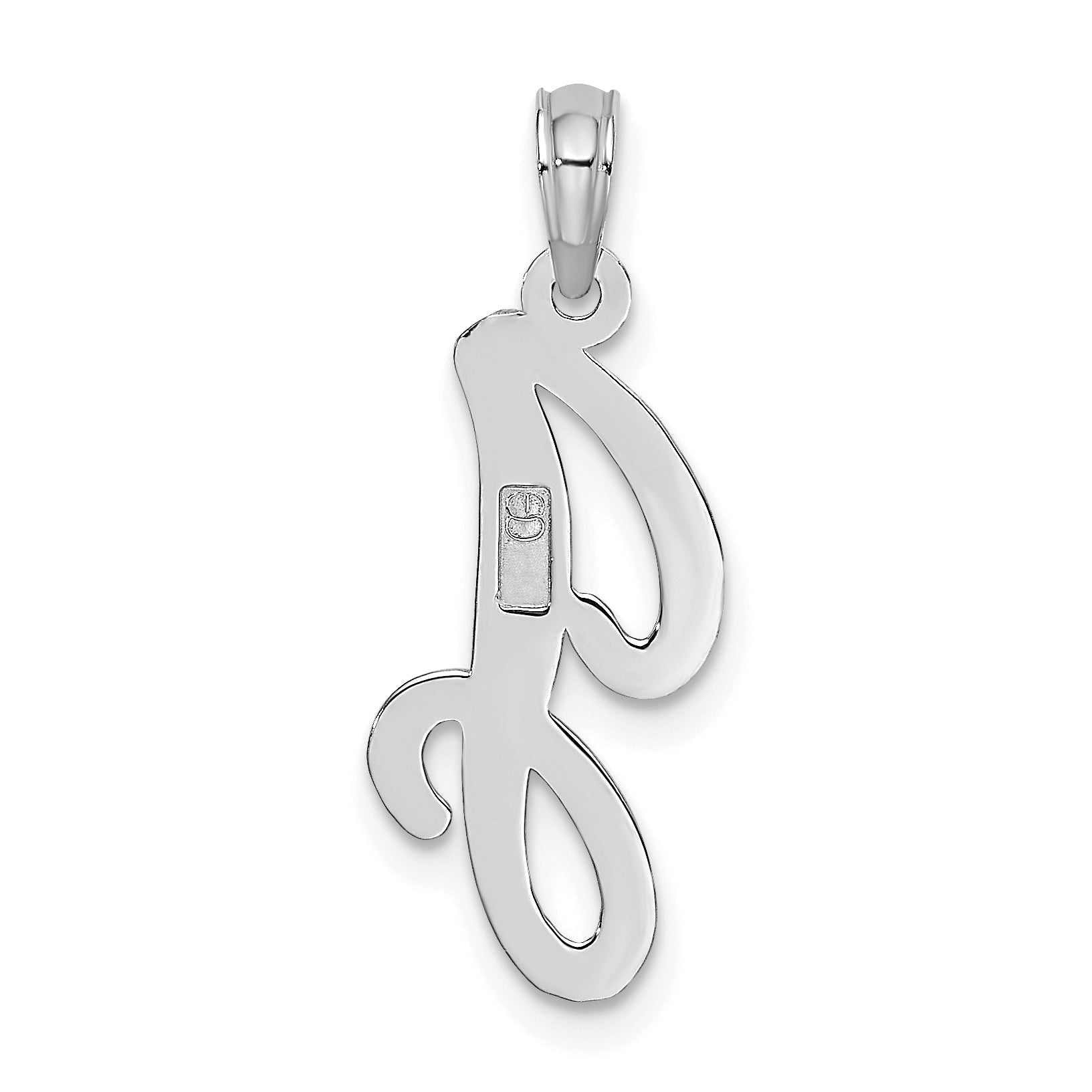 10K White Gold 10K Polished J Script Initial Charm