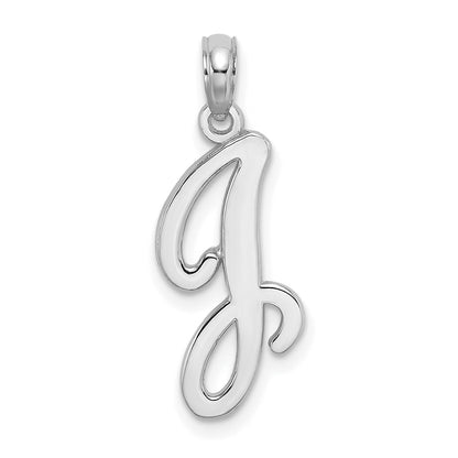 10K White Gold 10K Polished J Script Initial Charm