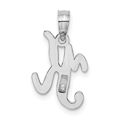 10K White Gold 10K Polished K Script Initial Charm