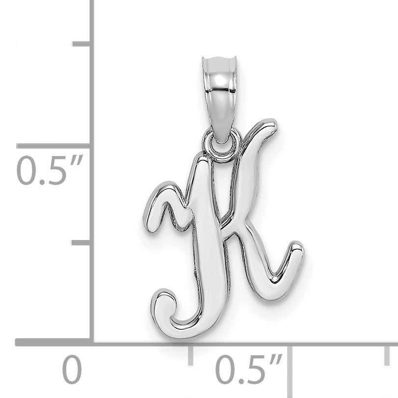 10K White Gold 10K Polished K Script Initial Charm