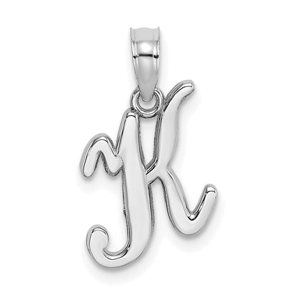 10K White Gold 10K Polished K Script Initial Charm