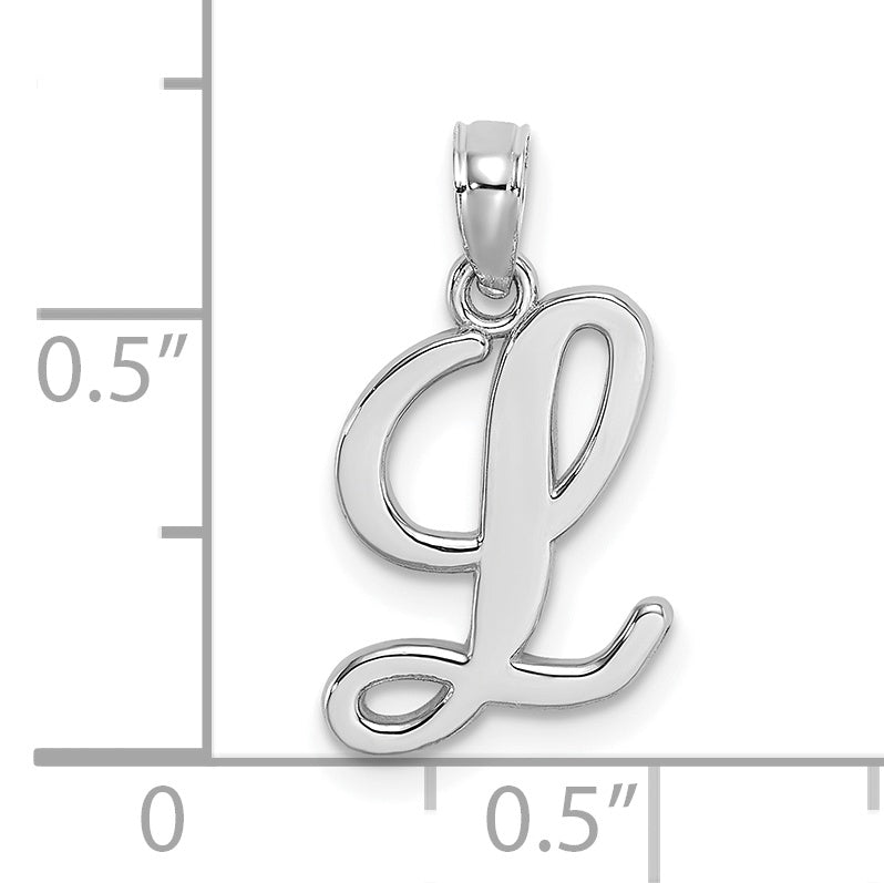 10K White Gold 10K Polished L Script Initial Charm
