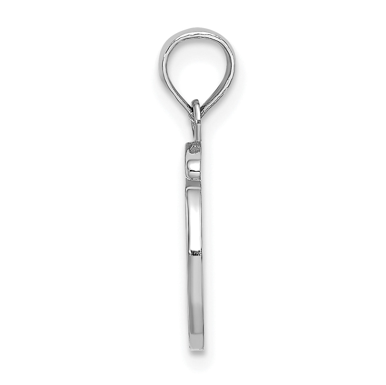 10K White Gold 10K Polished O Script Initial Charm
