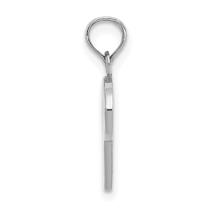 10K White Gold 10K Polished P Script Initial Charm