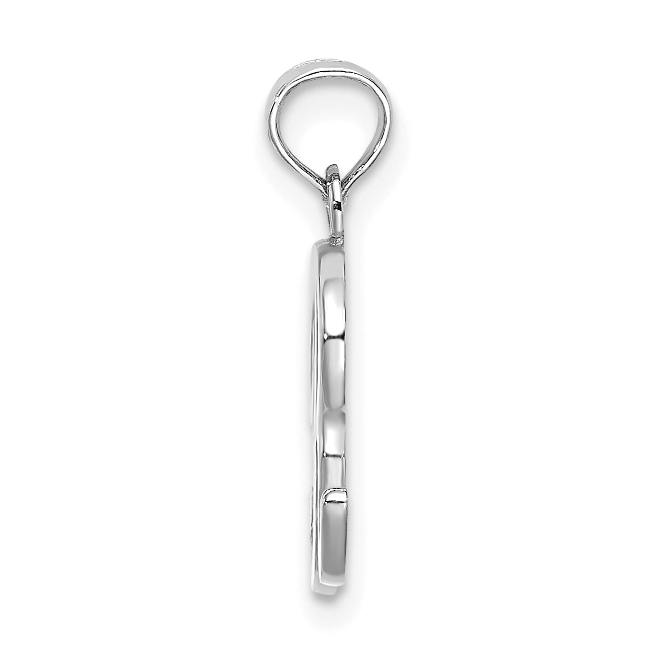 10K White Gold 10K Polished R Script Initial Charm