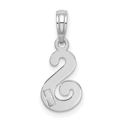 10K White Gold 10K Polished S Script Initial Charm
