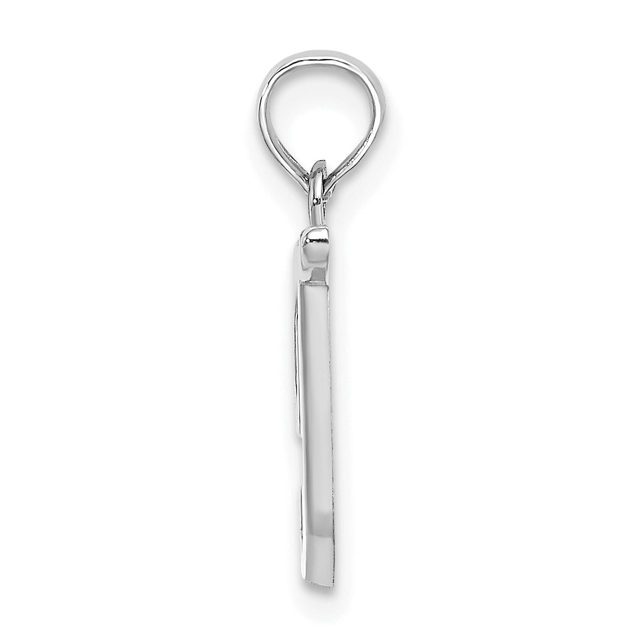 10K White Gold 10K Polished T Script Initial Charm