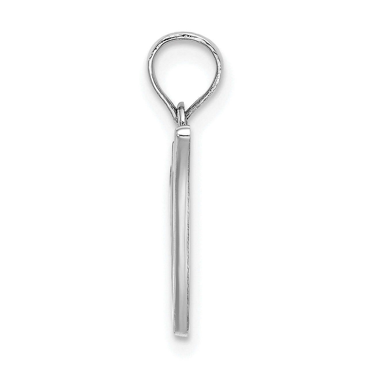 10K White Gold 10K Polished V Script Initial Charm