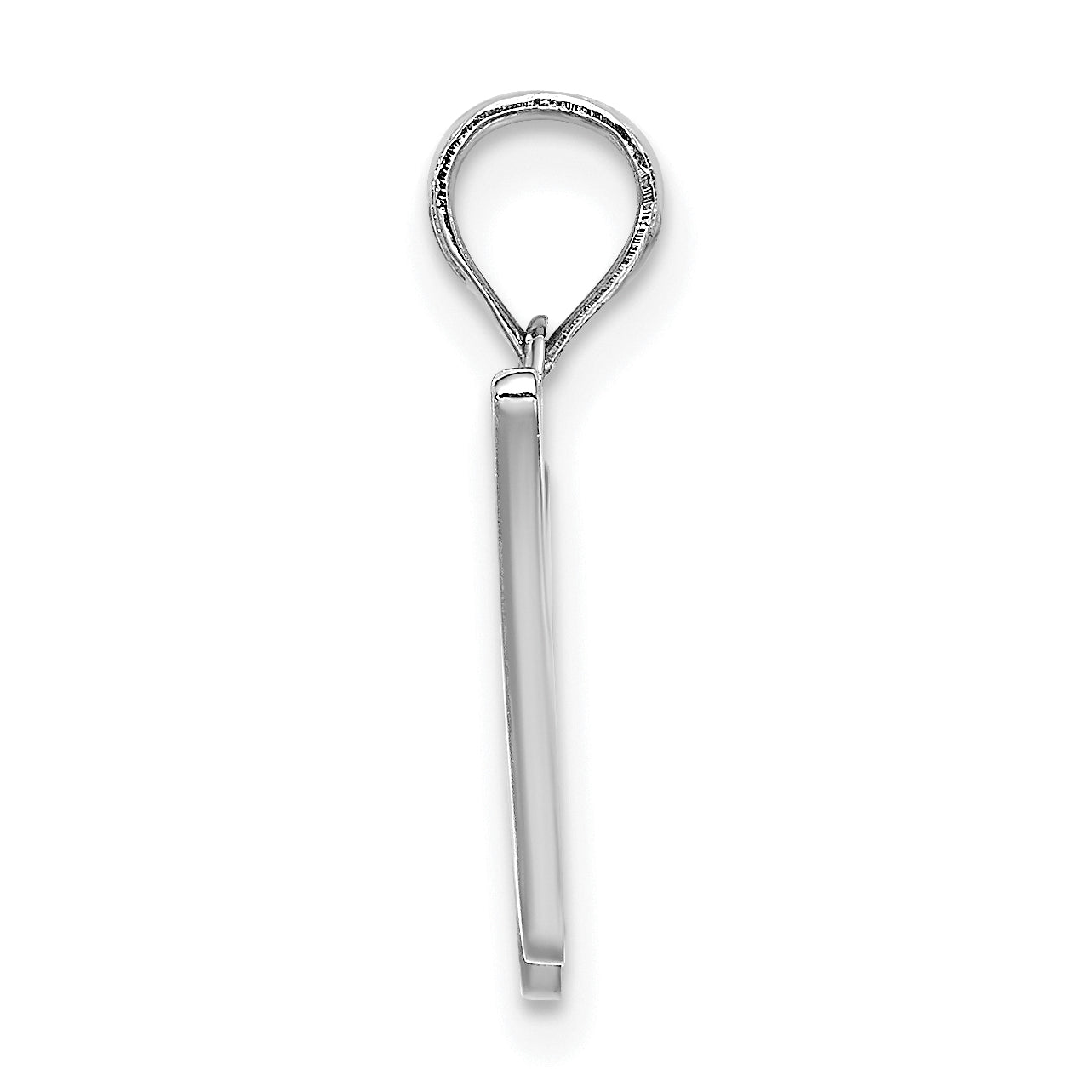 10K White Gold 10K Polished W Script Initial Charm