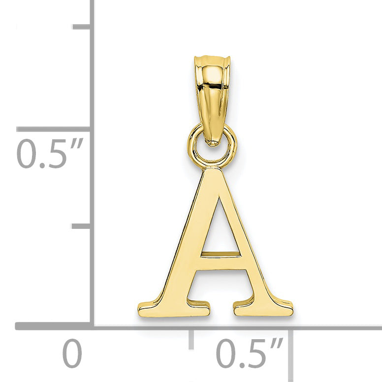 10K Yellow Gold 10K Polished A Block Initial Charm