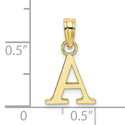10K Yellow Gold 10K Polished A Block Initial Charm