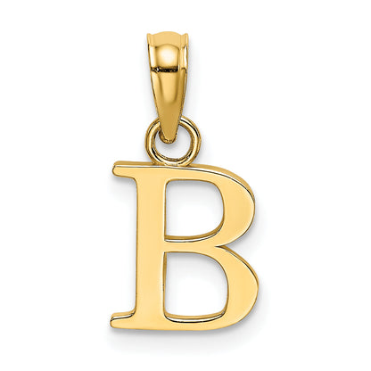 10K Yellow Gold 10K Polished B Block Initial Charm