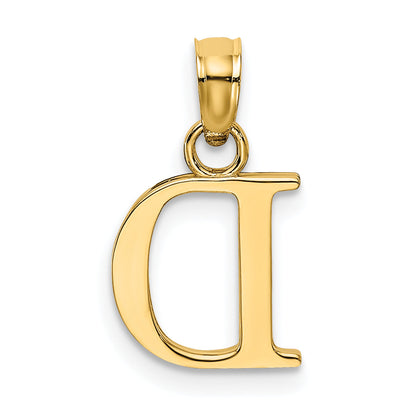 10K Yellow Gold 10K Polished D Block Initial Charm
