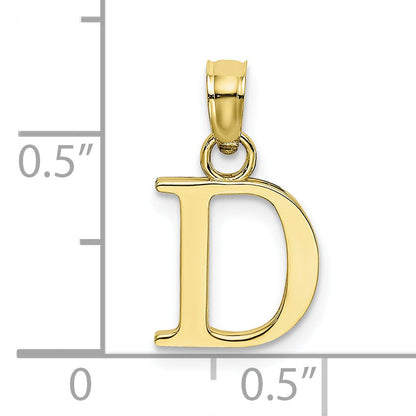 10K Yellow Gold 10K Polished D Block Initial Charm