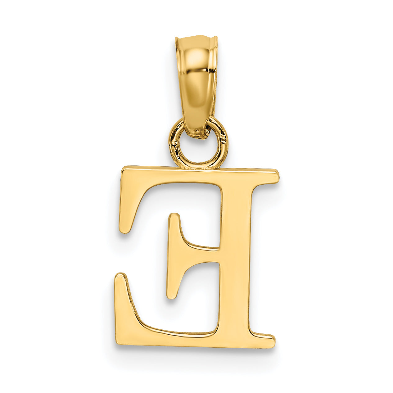 10K Yellow Gold 10K Polished E Block Initial Charm