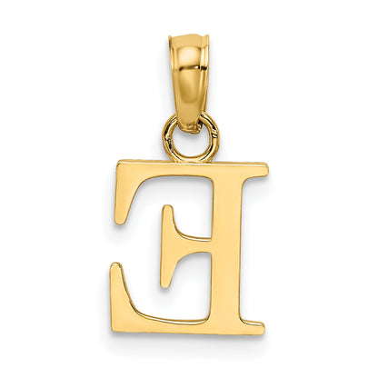 10K Yellow Gold 10K Polished E Block Initial Charm