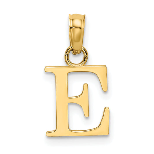 10K Yellow Gold 10K Polished E Block Initial Charm