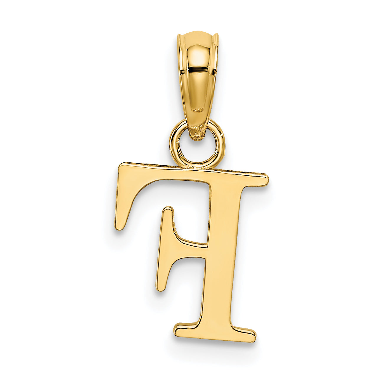 10K Yellow Gold 10K Polished F Block Initial Charm