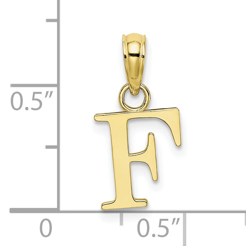 10K Yellow Gold 10K Polished F Block Initial Charm