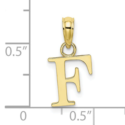 10K Yellow Gold 10K Polished F Block Initial Charm