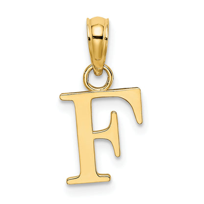 10K Yellow Gold 10K Polished F Block Initial Charm