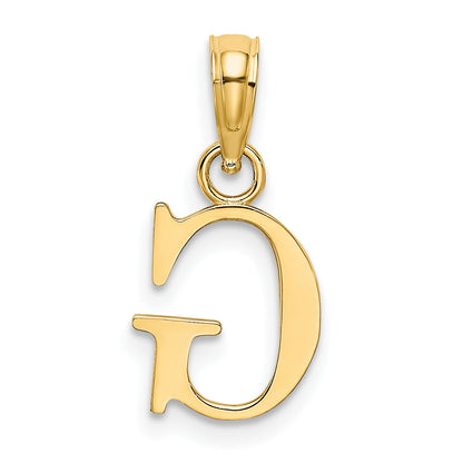 10K Yellow Gold 10K Polished G Block Initial Charm