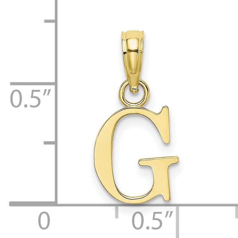 10K Yellow Gold 10K Polished G Block Initial Charm