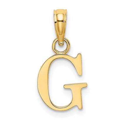 10K Yellow Gold 10K Polished G Block Initial Charm