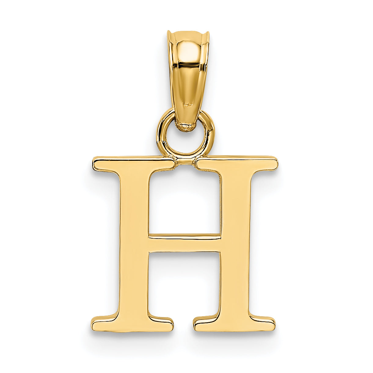 10K Yellow Gold 10K Polished H Block Initial Charm