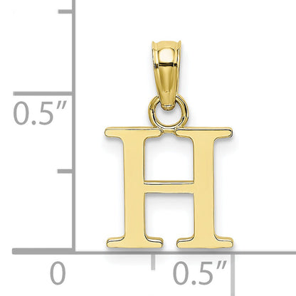 10K Yellow Gold 10K Polished H Block Initial Charm