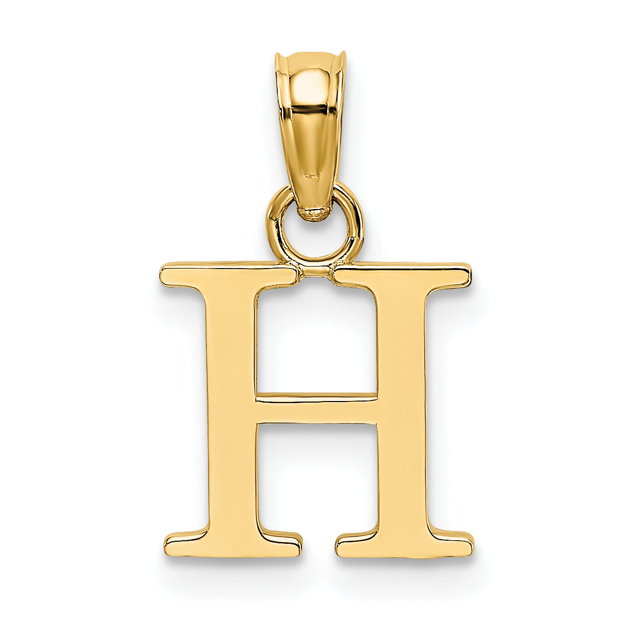 10K Yellow Gold 10K Polished H Block Initial Charm