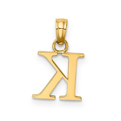 10K Yellow Gold 10K Polished K Block Initial Charm