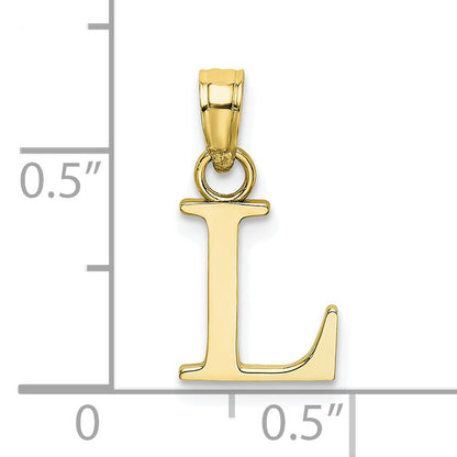10K Yellow Gold 10K Polished L Block Initial Charm