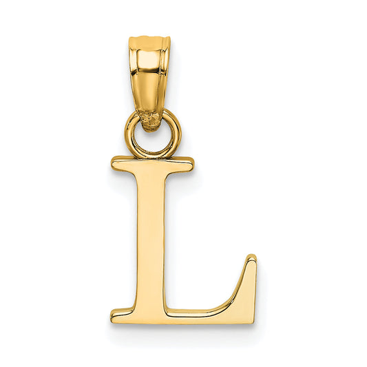 10K Yellow Gold 10K Polished L Block Initial Charm