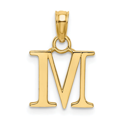 10K Yellow Gold 10K Polished M Block Initial Charm