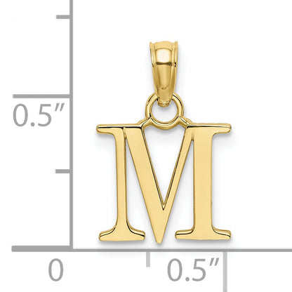 10K Yellow Gold 10K Polished M Block Initial Charm