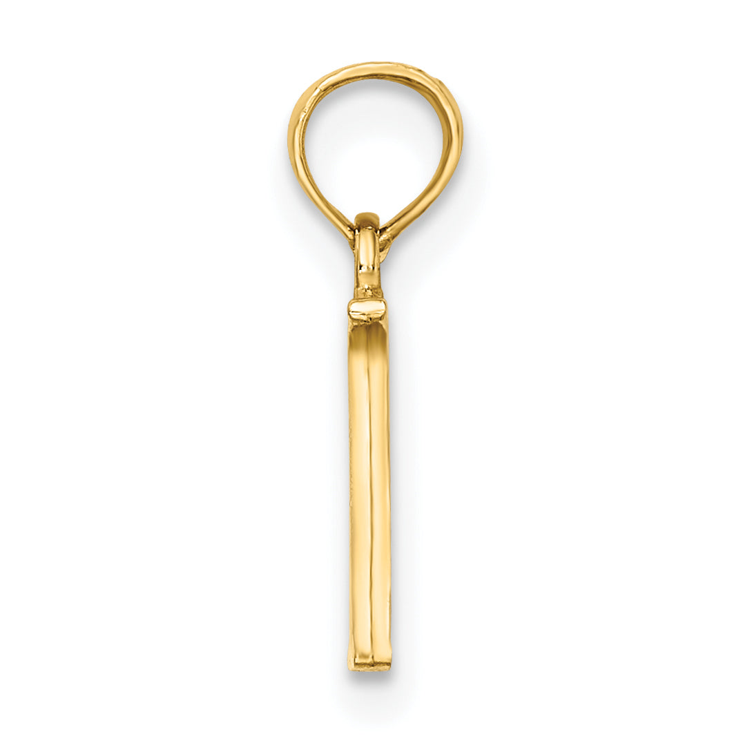 10K Yellow Gold 10K Polished N Block Initial Charm