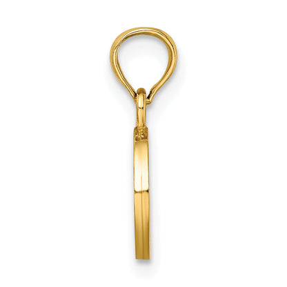 10K Yellow Gold 10K Polished O Block Initial Charm