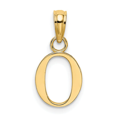 10K Yellow Gold 10K Polished O Block Initial Charm