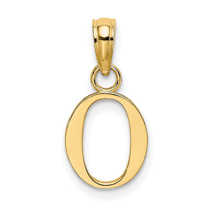 10K Yellow Gold 10K Polished O Block Initial Charm