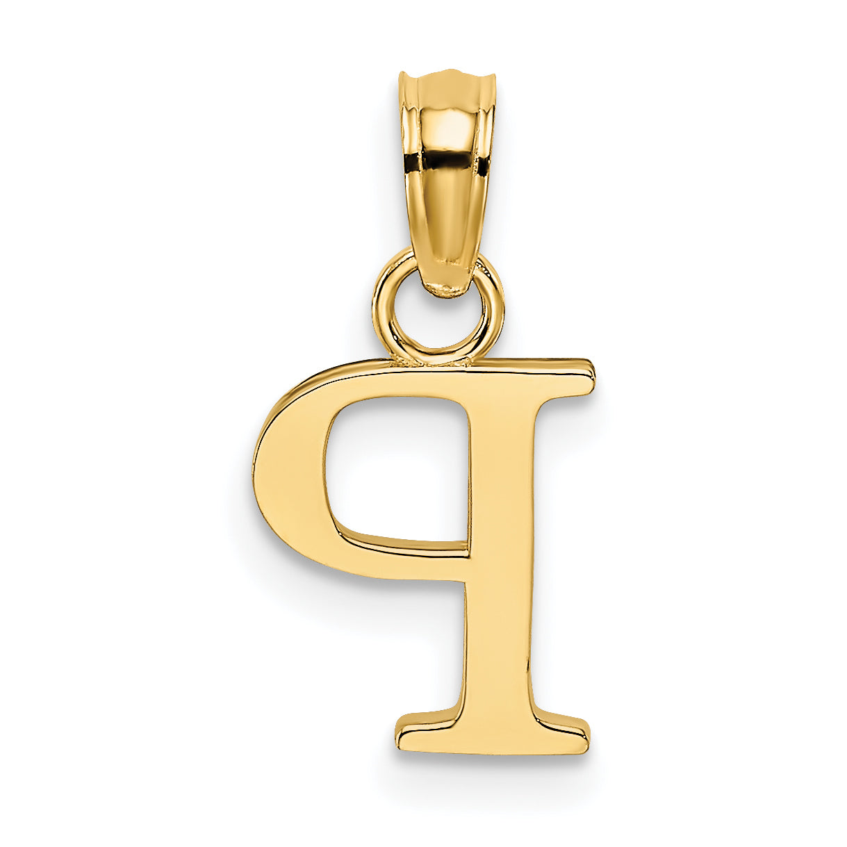 10K Yellow Gold 10K Polished P Block Initial Charm