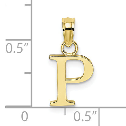 10K Yellow Gold 10K Polished P Block Initial Charm